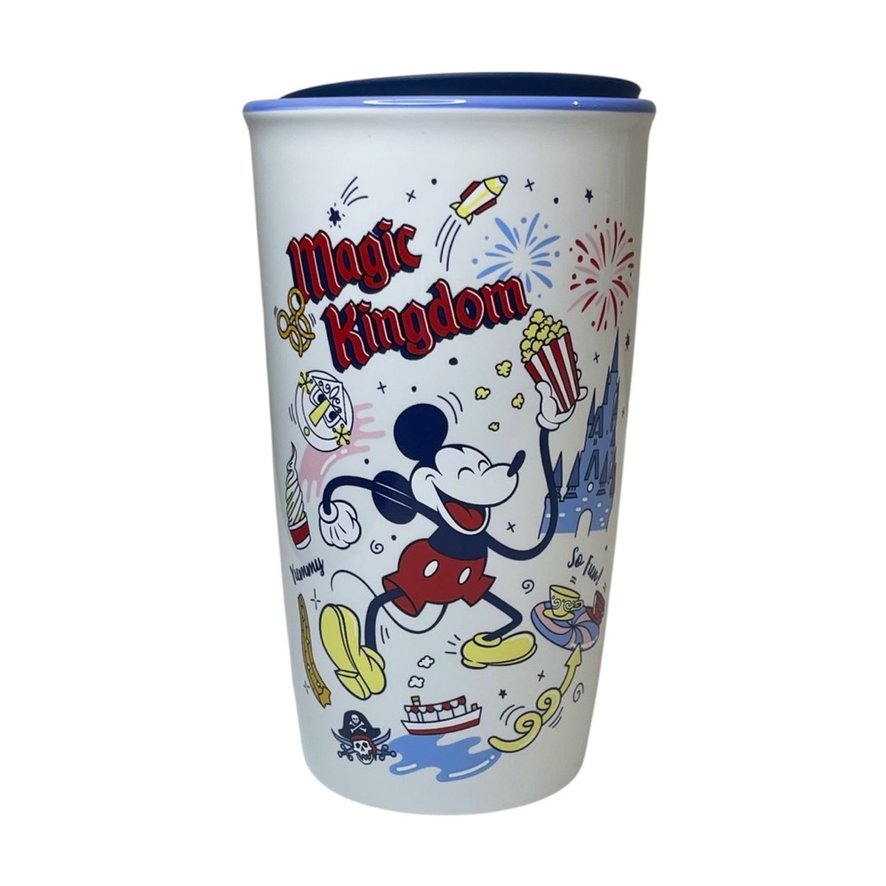 Disney Parks 2023 Magic Kingdom Park Icons Mickey Ceramic Tumbler Cup Starbucks